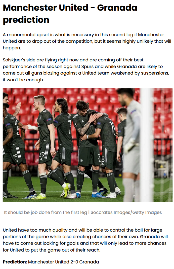 Dự đoán MU vs Granada (2h 16/4) bởi chuyên gia Daniel Feliciano - Ảnh 1