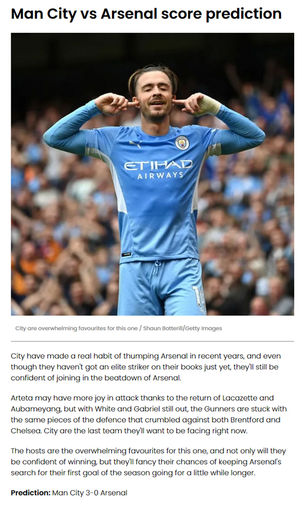 Dự đoán Man City vs Arsenal (18h30 28/8) bởi chuyên gia Charlie Stewart - Ảnh 1