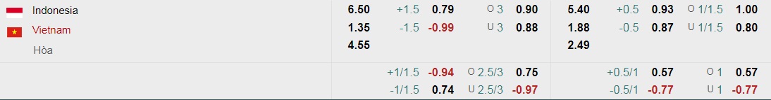Tỷ lệ kèo nhà cái Việt Nam vs Indonesia mới nhất, 19h30 ngày 15/12 - Ảnh 3