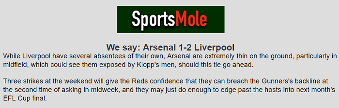 Oliver Thomas dự đoán Arsenal vs Liverpool, 2h45 ngày 21/1 - Ảnh 1