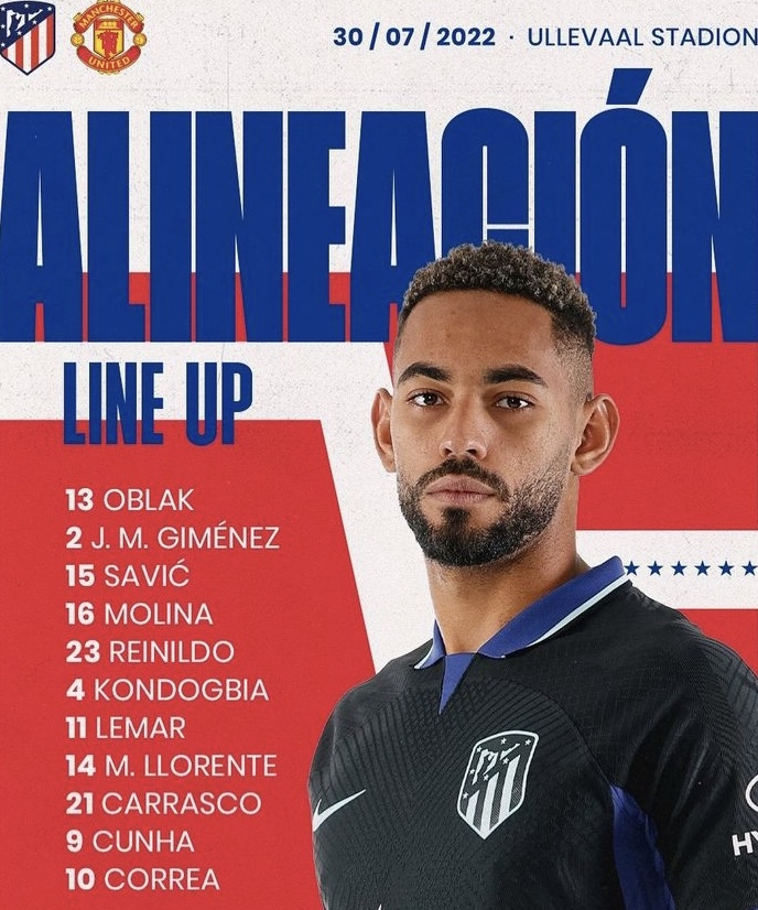 Đội hình ra sân chính thức MU vs Atletico Madrid, 18h45 ngày 30/7 - Ảnh 2