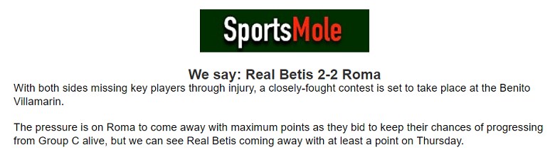 Oliver Thomas dự đoán Betis vs Roma, 23h45 ngày 13/10 - Ảnh 1