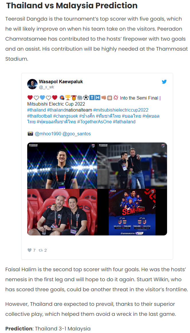 Kingsley Kobo dự đoán Thái Lan vs Malaysia, 19h30 ngày 10/1 - Ảnh 1