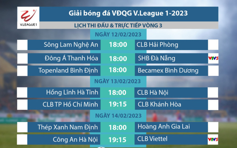 Một số v&ograve;ng đấu nổi bật của lịch thi đấu V League 2023 