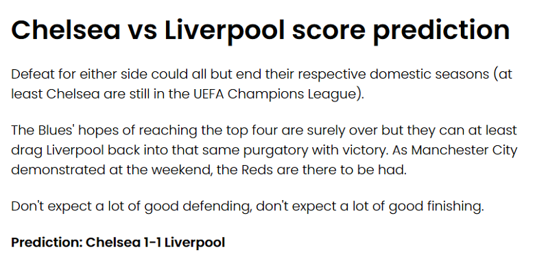 Sean Walsh dự đoán Chelsea vs Liverpool, 2h ngày 5/4 - Ảnh 1