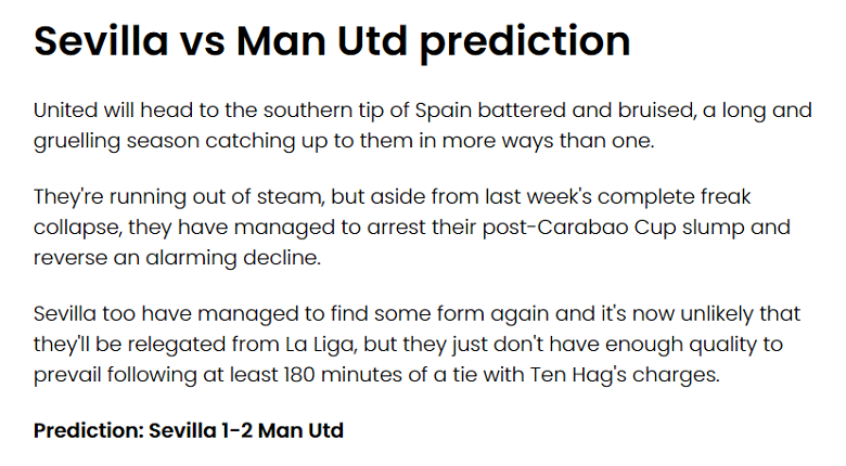 Chuyên gia dự đoán kết quả Sevilla vs MU, 02h00 ngày 21/4 - Ảnh 1