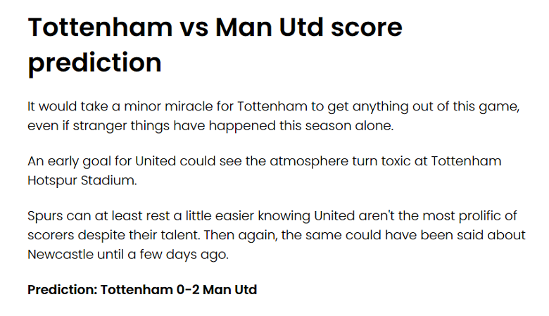 Chuyên gia dự đoán kết quả Tottenham vs MU, 02h15 ngày 28/4 - Ảnh 1