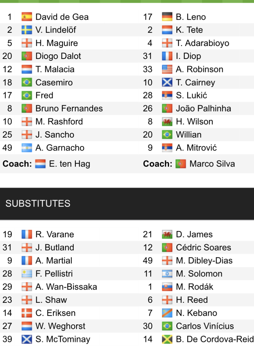 Đội hình ra sân chính thức MU vs Fulham, 22h30 ngày 28/5 (cập nhật) - Ảnh 1