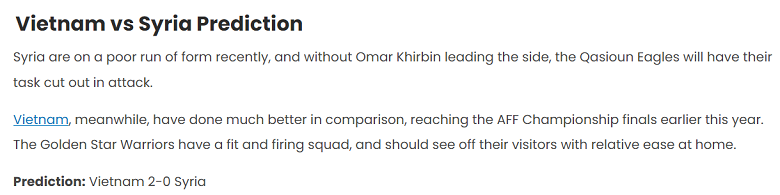 Chuyên gia dự đoán kết quả Việt Nam vs Syria, 19h30 ngày 20/6 - Ảnh 1