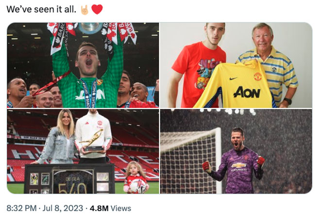 De Gea gửi t&acirc;m thư chia tay 