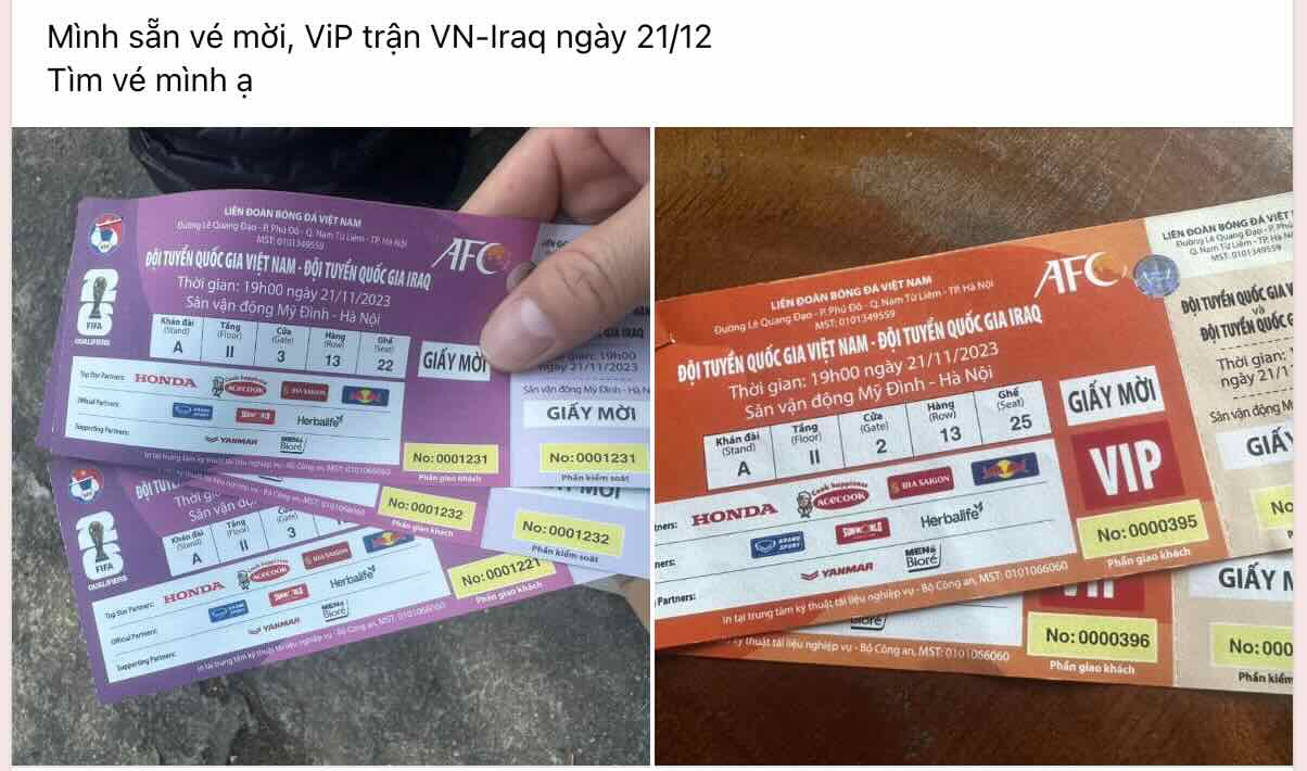 V&eacute; xem tuyển Việt Nam - Iraq ngập tr&agrave;n chợ đen - Ảnh 1