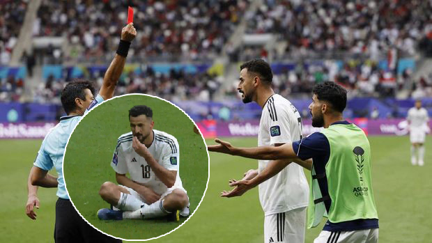 Trọng t&agrave;i đuổi tiền đạo Iraq ở Asian Cup 2023 bị đe dọa t&iacute;nh mạng - Ảnh 1