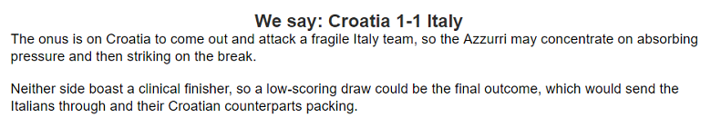 Chuy&ecirc;n gia dự đo&aacute;n Croatia vs Italia, 02h00 ng&agrave;y 25/6 - Ảnh 1