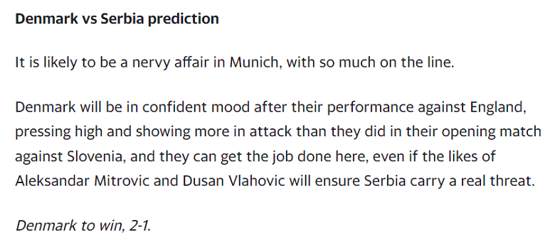 Chuy&ecirc;n gia dự đo&aacute;n Đan Mạch vs Serbia, 02h00 ng&agrave;y 26/6 - Ảnh 2