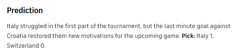 Chuy&ecirc;n gia dự đo&aacute;n Thụy Sĩ vs Italia, 23h00 ng&agrave;y 29/6 - Ảnh 2