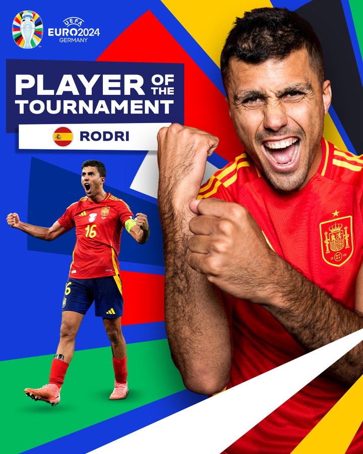 C&aacute;c danh hiệu Euro 2024: Rodri xuất sắc nhất, c&oacute; tới 6 Vua ph&aacute; lưới - Ảnh 1