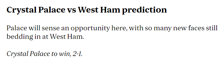 Chuy&ecirc;n gia dự đo&aacute;n Crystal Palace vs West Ham, 21h00 ng&agrave;y 24/8 - Ảnh 1
