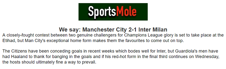 Chuy&ecirc;n gia dự đo&aacute;n Man City vs Inter Milan, 02h00 ng&agrave;y 19/9 - Ảnh 1