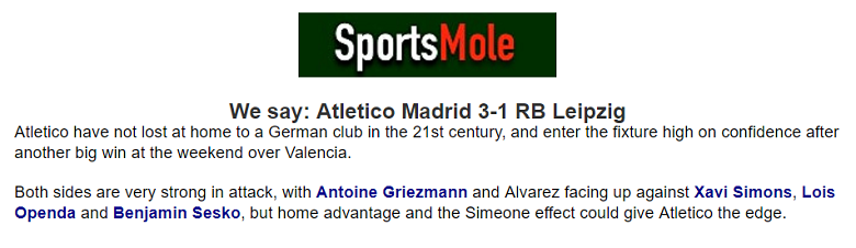 Chuy&ecirc;n gia dự đo&aacute;n Atletico Madrid vs Leipzig, 02h00 ng&agrave;y 20/9 - Ảnh 1