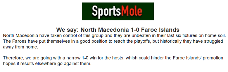 Chuy&ecirc;n gia dự đo&aacute;n Bắc Macedonia vs Faroe Islands, 21h00 ng&agrave;y 17/11 - Ảnh 1