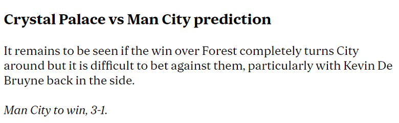 Chuy&ecirc;n gia dự đo&aacute;n Crystal Palace vs Man City, 22h00 ng&agrave;y 7/12 - Ảnh 1