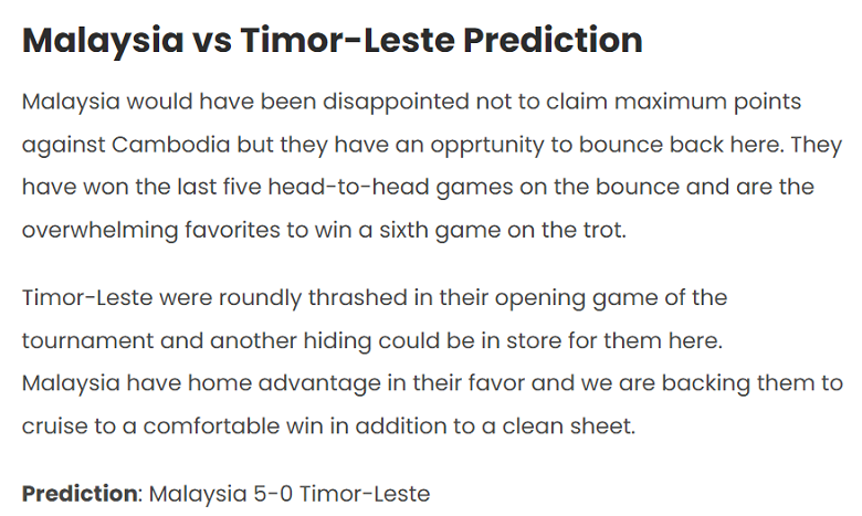 Chuy&ecirc;n gia dự đo&aacute;n Malaysia vs Timor Leste, 20h00 ng&agrave;y 11/12 - Ảnh 1