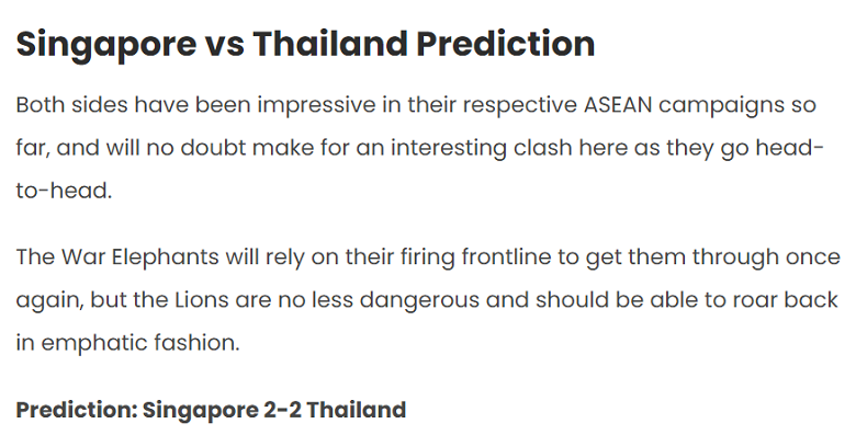 Chuy&ecirc;n gia dự đo&aacute;n Singapore vs Th&aacute;i Lan, 19h30 ng&agrave;y 17/12 - Ảnh 1