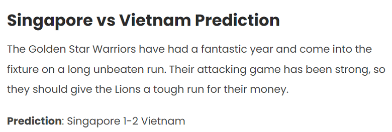 Chuy&ecirc;n gia dự đo&aacute;n Singapore vs Việt Nam, 20h00 ng&agrave;y 26/12 - Ảnh 1