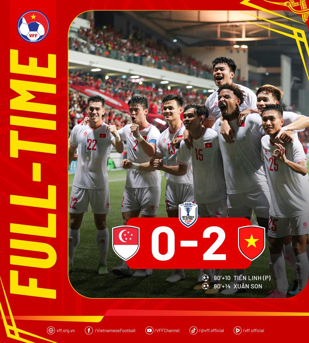 Tuyển Việt Nam thắng nghẹt thở Singapore nhờ 2 b&agrave;n ph&uacute;t b&ugrave; giờ - Ảnh 1