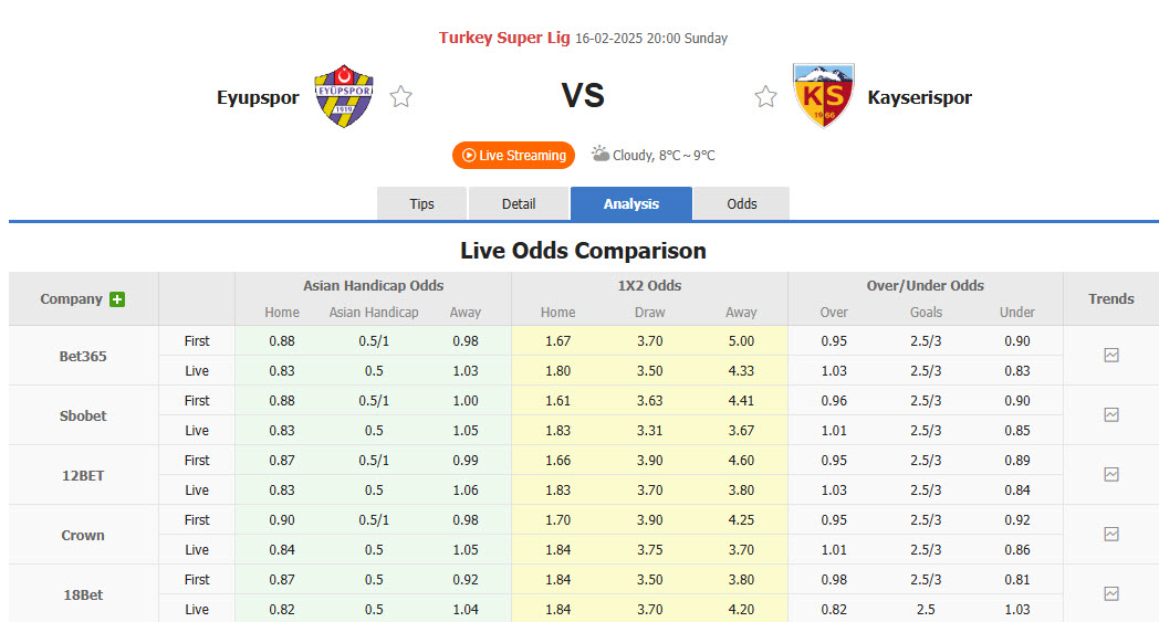 Nhận định, soi kèo Eyupspor vs Kayserispor, 20h00 ngày 16/2: Điểm tựa vững chắc - Ảnh 1