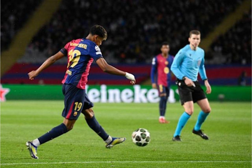 Lamine Yamal lập kỷ lục ở c&uacute;p C1 ch&acirc;u &Acirc;u, Messi, Ronaldo phải ch&agrave;o thua - Ảnh 1