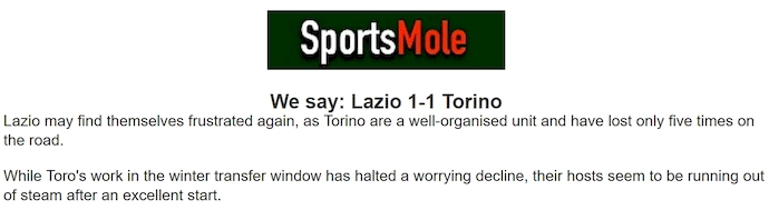 Chuy&ecirc;n gia Tony Ansell dự đo&aacute;n Lazio vs Torino, 1h45 ng&agrave;y 1/4 - Ảnh 1