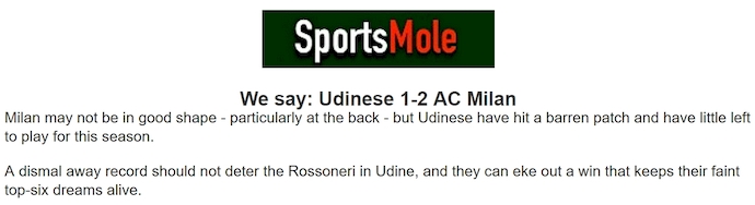 Chuy&ecirc;n gia Tony Ansell dự đo&aacute;n Udinese vs AC Milan, 1h45 ng&agrave;y 12/4 - Ảnh 1