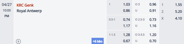 Nhận định, soi kèo Genk vs Royal Antwerp, 21h00 ngày 27/4: Đối thủ khó nhằn - Ảnh 1
