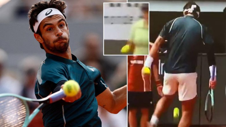 Tranh cãi ở Roland Garros: Musetti đá bóng trúng người trọng tài vẫn vào bán kết - Ảnh 1