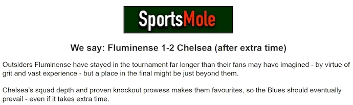 Chuy&ecirc;n gia Tony Ansell dự đo&aacute;n Fluminense vs Chelsea, 2h00 ng&agrave;y 9/7 - Ảnh 1