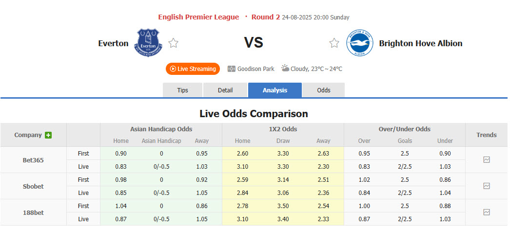Nhận định, soi kèo Everton vs Brighton, 20h00 ngày 24/8: Thất vọng hàng công - Ảnh 1