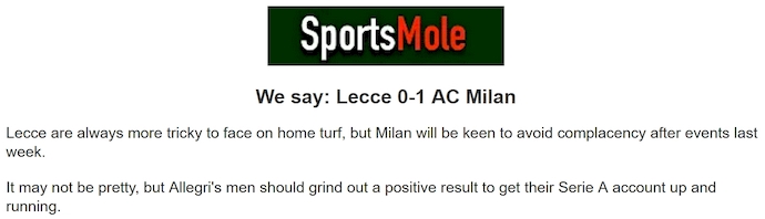 Chuy&ecirc;n gia Tony Ansell dự đo&aacute;n Lecce vs AC Milan, 1h45 ng&agrave;y 30/8 - Ảnh 1