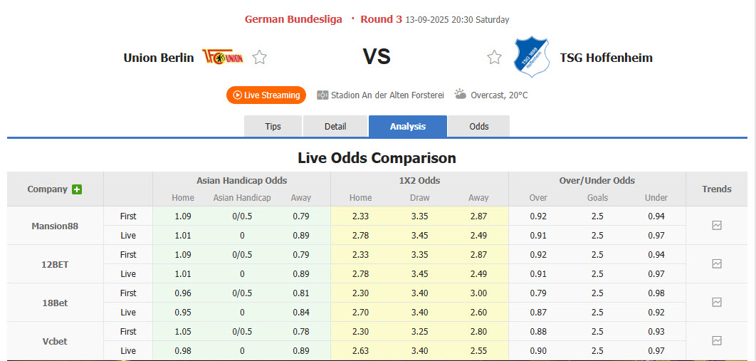 Nhận định, soi kèo Union Berlin vs Hoffenheim, 20h30 ngày 13/9: Thủ đô mở hội - Ảnh 1