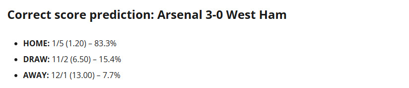 Siêu máy tính dự đoán Arsenal vs West Ham, 21h00 ngày 4/10 - Ảnh 1