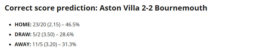 Siêu máy tính dự đoán Aston Villa vs Bournemouth, 21h00 ngày 9/11 - Ảnh 1