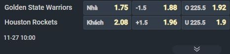 Nhận định b&oacute;ng rổ Golden State Warriors vs Houston Rockets, 10h00 ng&agrave;y 27/11: Kh&oacute; cản T&ecirc;n lửa - Ảnh 1