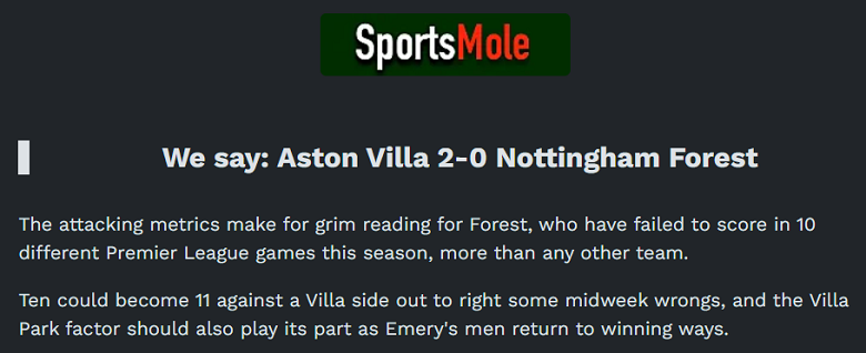 Chuy&ecirc;n gia dự đo&aacute;n Aston Villa vs Nottingham Forest, 19h30 ng&agrave;y 3/1 - Ảnh 1