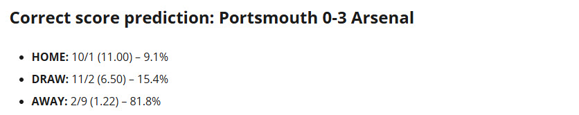 Siêu máy tính dự đoán Portsmouth vs Arsenal, 21h00 ngày 11/1 - Ảnh 1