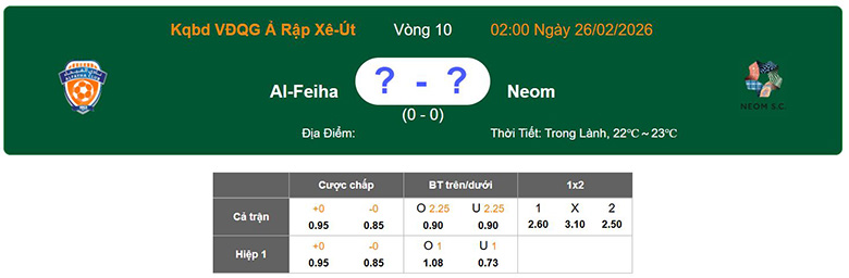 Nhận định, soi kèo Al-Fayha vs Neom Sports Club, 2h ngày 26/2: Trở lại - Ảnh 1