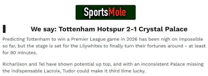 Chuy&ecirc;n gia Tony Ansell dự đo&aacute;n Tottenham vs Crystal Palace, 3h00 ng&agrave;y 6/3 - Ảnh 1