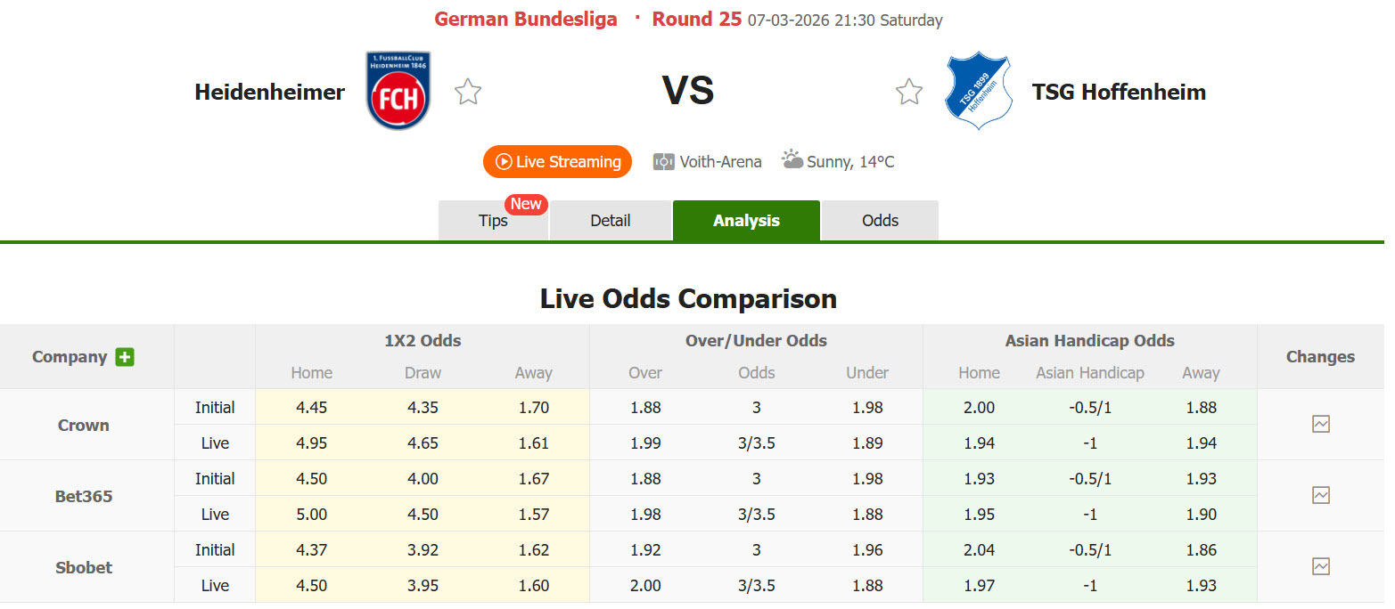Nhận định, soi kèo Heidenheim vs Hoffenheim, 21h30 ngày 7/3: Trở lại quỹ đạo - Ảnh 1