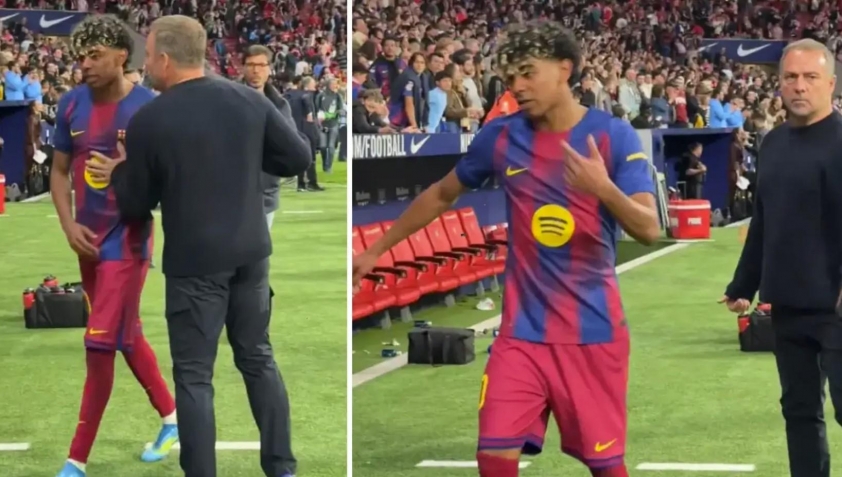 Lamine Yamal nổi c&aacute;u khi đồng đội ghi b&agrave;n - Ảnh 1