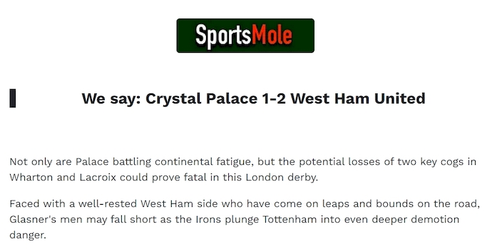 Chuy&ecirc;n gia Tony Ansell dự đo&aacute;n Crystal Palace vs West Ham, 2h00 ng&agrave;y 21/4 - Ảnh 1