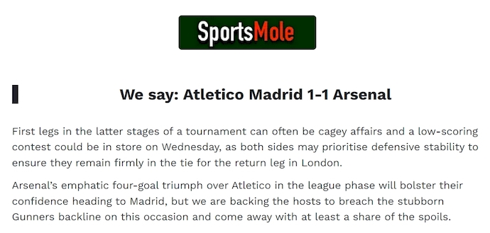 Chuy&ecirc;n gia Tony Ansell dự đo&aacute;n Atletico Madrid vs Arsenal, 2h00 ng&agrave;y 30/4 - Ảnh 1